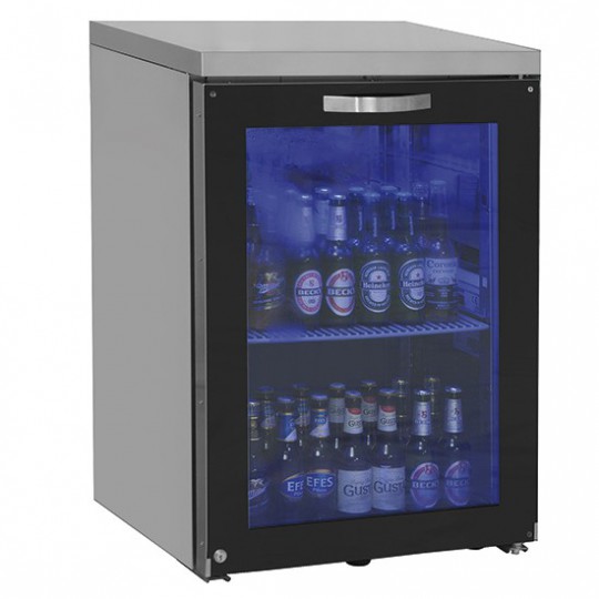 Réfrigérateur bar gauche avec 1 porte battante en verre, 90 bouteilles, 0°/+8°C
