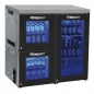 Réfrigérateur bar droite avec 1 porte battante en verre et 2 tiroirs en verre, 0°/+8°C