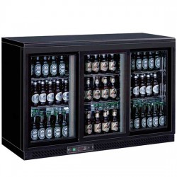 Réfrigérateur bar avec 3 portes battantes en verre, 320 litres, +1°/+10°C