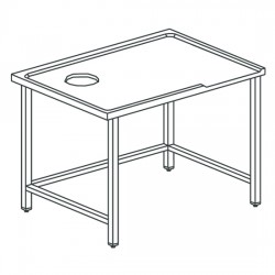 Table de triage droit avec trou, pour machines avec sortie à gauche, l1800 mm