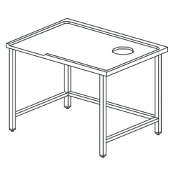 Table de triage gauche avec trou, pour machines avec sortie à droite, l2400 mm