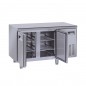 Table réfrigérée en inox, 2 à 4 portes inox, 260 litres, -2°/+8°C,  GN 1/1, 700mm