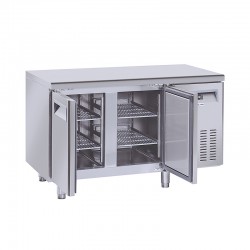 Table réfrigérée en inox, de 2 à 4 portes en inox, 230 litres, -2°/+8°C, GN 1/1,600mm