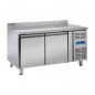 Table réfrigérée inox avec dosseret, de 2 à 4 portes en inox, grilles 60 X 40 cm, 430 litres, +2°/+8°C, 800mm