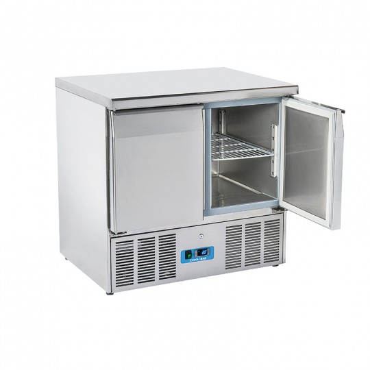Saladette en inox, 2 à 3 portes, 215 litres, 0°C/+8°C