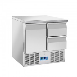 Saladette en inox, 3 portes, 214 litres, 0°C/+8°C