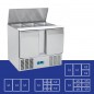 Saladette en inox, 2 portes, 270 litres, 0°C/+8°C