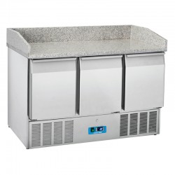 Saladette en inox, 3 portes, 350 litres, 0°C/+8°C