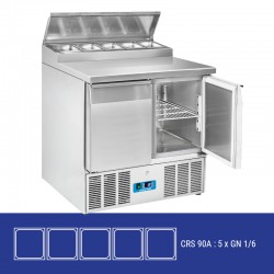 Saladette en inox, 2 à 3 portes, 240 litres, 0°C/+8°C