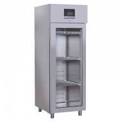 Armoire réfrigérée pour fromages & salamis en inox, porte vitrée, 700 litres, +0°C/+25°C