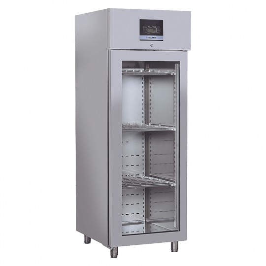 Armoire réfrigérée pour fromages & salamis en inox, porte vitrée, 700 litres, +0°C/+25°C