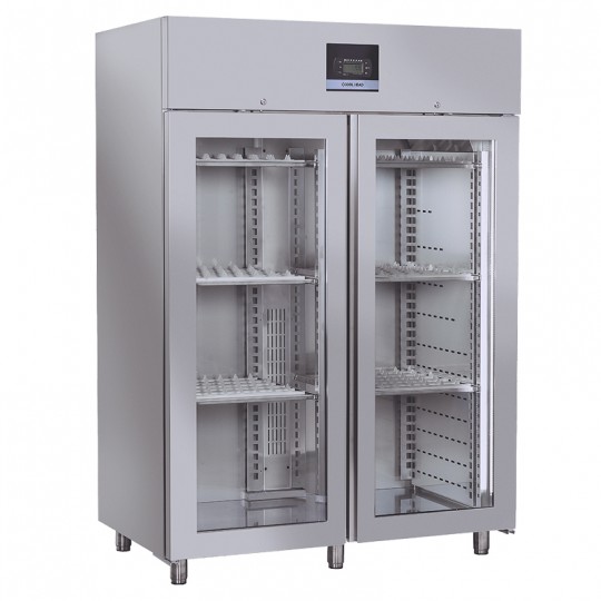 Armoire réfrigérée pour fromages & salamis en inox, porte vitrée, 1500 litres, +0°C/+25°C