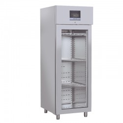 Armoire réfrigérée pour viandes en inox, porte vitrée, 700 litres, +2°/+5°C