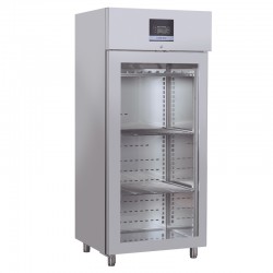 Armoire réfrigérée pour viandes en inox, porte vitrée, 800 litres, +2°/+8°C