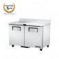 True - Comptoir negatif avec dosseret inox 340L 2 portes