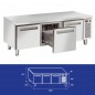 Table réfrigérée en inox, de 2 à 3 tiroirs en inox, 150 litres, -2°/+7°C, GN 1/1, 685mm