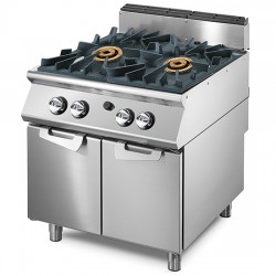 Cuisinière gaz avec 2 brûleurs chacun 16 kW sur coffre 2 Portes