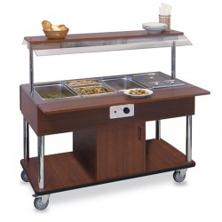 Buffet bain-marie de 4 à 6x GN 1/1, max. h. 150 mm sur roues, +60°/+90°C