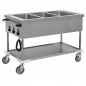 Chariot bain-marie avec étagère basse, 3 bacs GN 1/1 h200 mm, 3 température