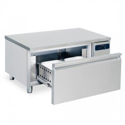 Soubassement réfrigéré avec 1 tiroirs GN 2/1 h150 mm pour appareils de cuisson, l1200 mm