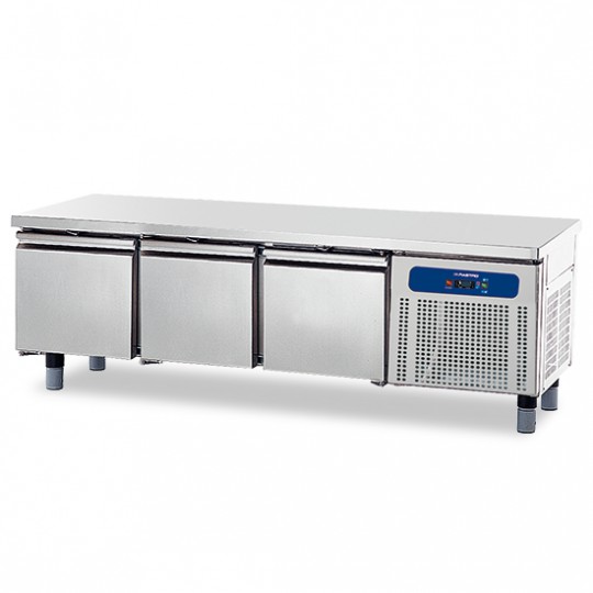 Soubassement réfrigéré avec 3 tiroirs GN 1/1 pour appareils de cuisson 700, l1600 mm