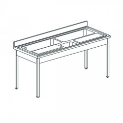 Table de préparation pour légumes, profondeur de 700 mm, largeur de 1800 à 2000 mm