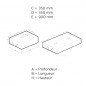 Hotte murale avec éclairage intégré, profondeur de 1800 mm, largeur de 1600 à 4000 mm