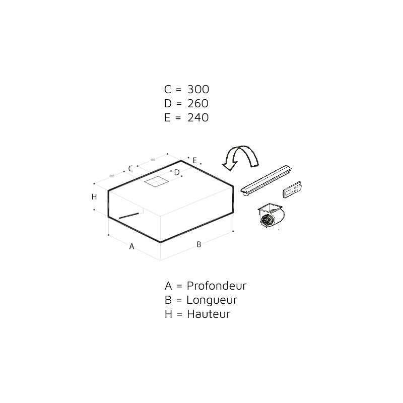 Hotte profondeur 1200 mm