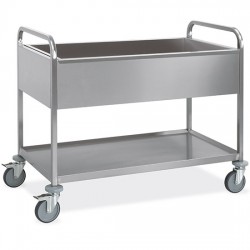 Chariot pour bacs GN avec 1 étagère inférieur, 3x GN 1/1 h200 mm