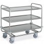 Chariot de service en inox avec 3 niveaux 1000x500 mm