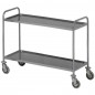 Chariot de service en inox avec 2 niveaux 780x430 mm