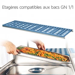 Étagère pour rayonnage en aluminium pour bacs, profondeur de 560 mm, largeur de 710 à 1470  mm