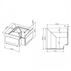 Vitrine réfrgérée ventilé à viande "unité de coin" avec vitre vertical, 0°/+4°C