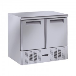 Saladette congélateur en inox, 2 portes, 240 litres, -15°C/-22°C