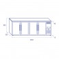 Réfrigérateur bar avec 4 portes battantes vitrées, 670 litres, +2°C/+8°C