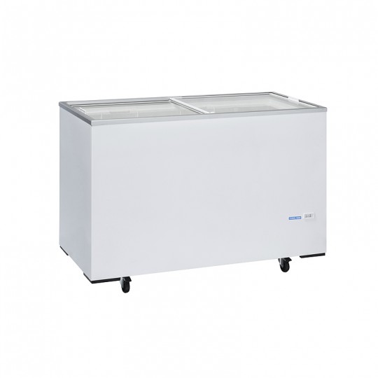 Bahut de congélation, 400 litres, -12°/-22°C avec couvercles en verre coulissant