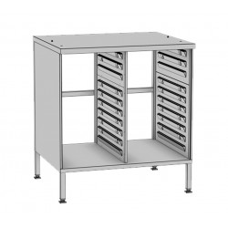 Table de soubassement III, avec roulettes pivotantes réglables en hauteur