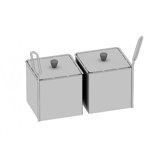 Kit de 2 paniers "portion" Kit de 2 paniers "portion" 1/6 GN (176 x 162 mm) de friture