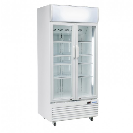 Armoire Vitrine réfrigérée à boissons, 2 portes vitrées, 620 litres, +1°/+10°C