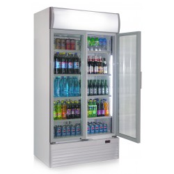 Armoire réfrigérée à boissons vitrée, 2 portes, 800 litres, +1°/+10°C