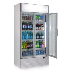 Armoire réfrigérée à boissons vitrée, 2 portes, 800 litres, +1°/+10°C