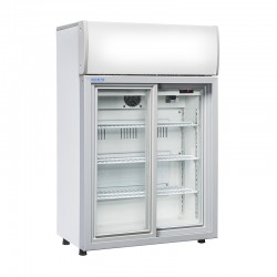 Armoire réfrigérée à boissons vitrée, 2 portes coulissante, 85 litres, +1°/+10°C