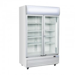 Armoire réfrigérée à boissons vitrée, 2 portes, 1000 litres, +1°/+10°C