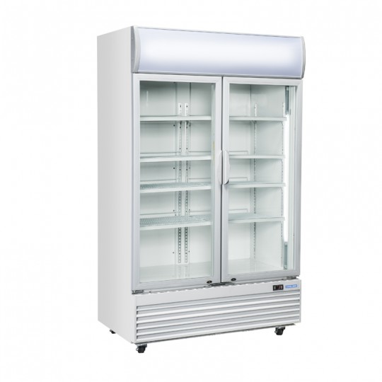Armoire réfrigérée à boissons vitrée, 2 portes, 1000 litres, +1°/+10°C