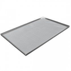 Plaque en aluminium non couché, 600x400 mm - 4 côtés 90°, perforée