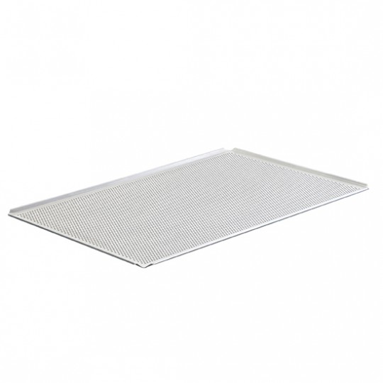 Plaque en aluminium non couché, GN 1/1 - 4 côtés 45°, perforée