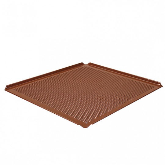 Plaque en aluminium, GN 2/3 - 4 côtés 45°, perforé, silicone