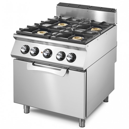 Cuisinière gaz sur four électrique statique GN 2/1, 4 brûleurs