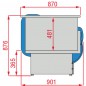 Terminal caisse, largeur 780 mm