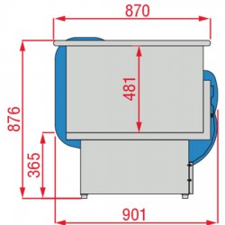 Terminal caisse, largeur 780 mm